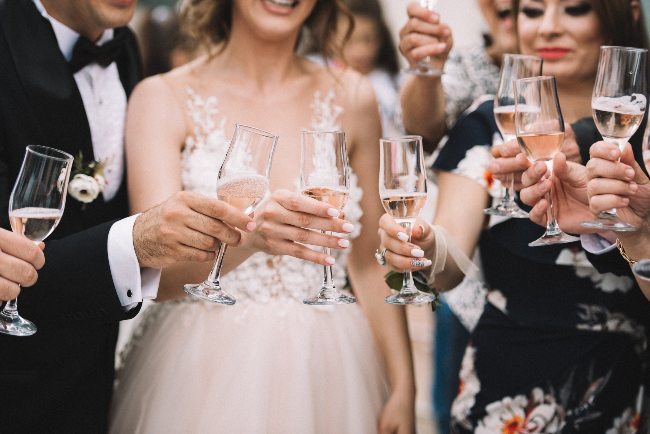 Wedding Champagne Toast - Stock image